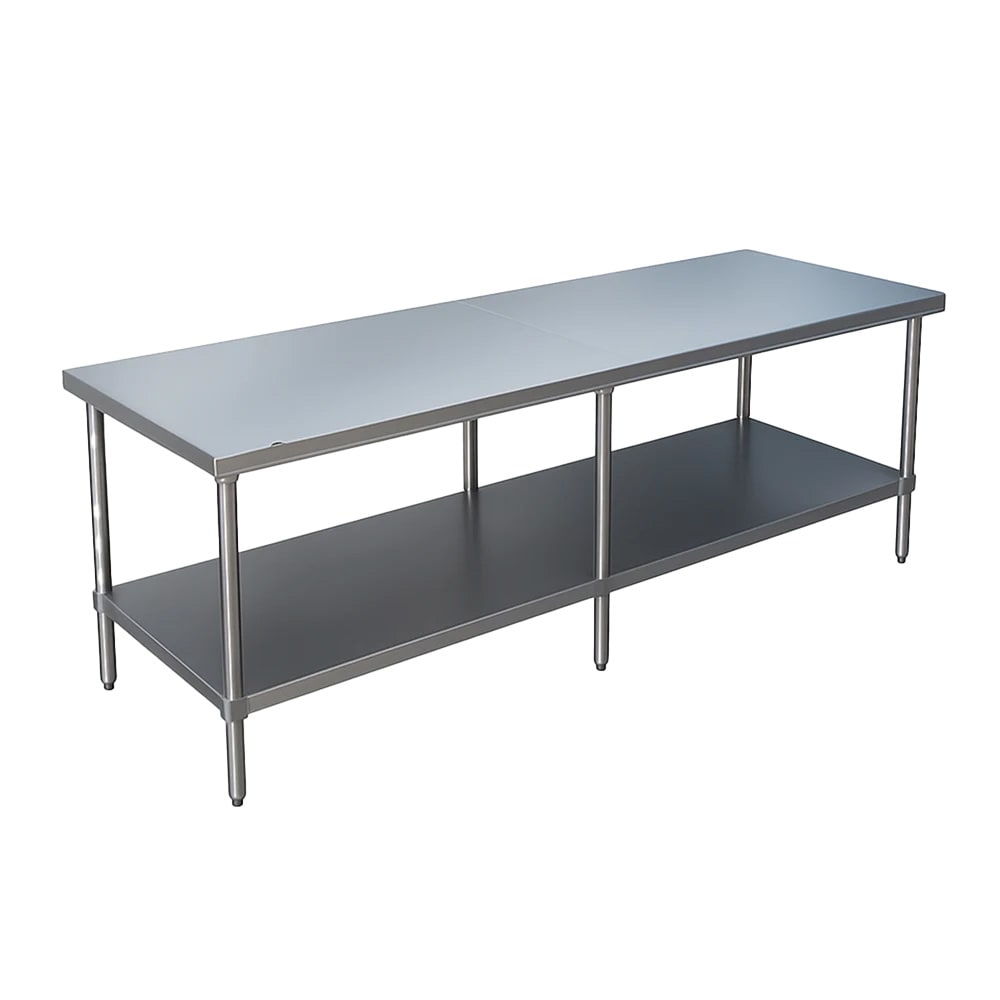 009-SPT3010 120" Poly Top Work Table w/  5/8" Top, Stainless Base, 30"D
