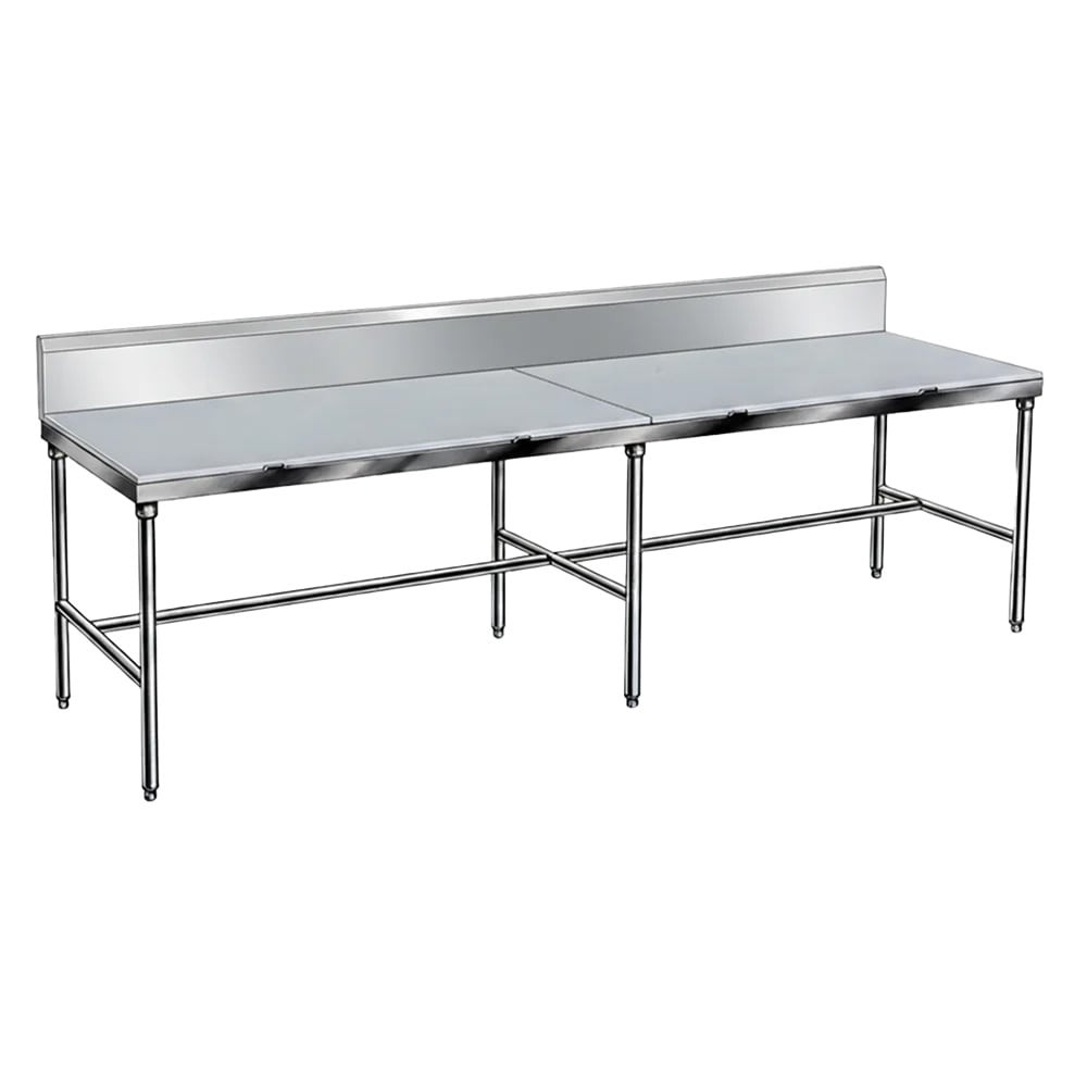 009-TSPS249 108" Poly Top Work Table w/  6" Backsplash & 5/8" Top, Stainless B...
