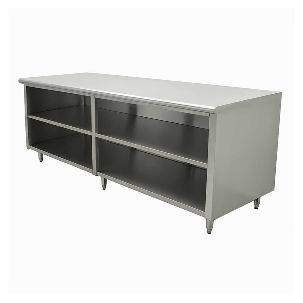 009-EEBSS307MX 84" Dish Cabinet w/ Open Base & Midshelf, 30"D
