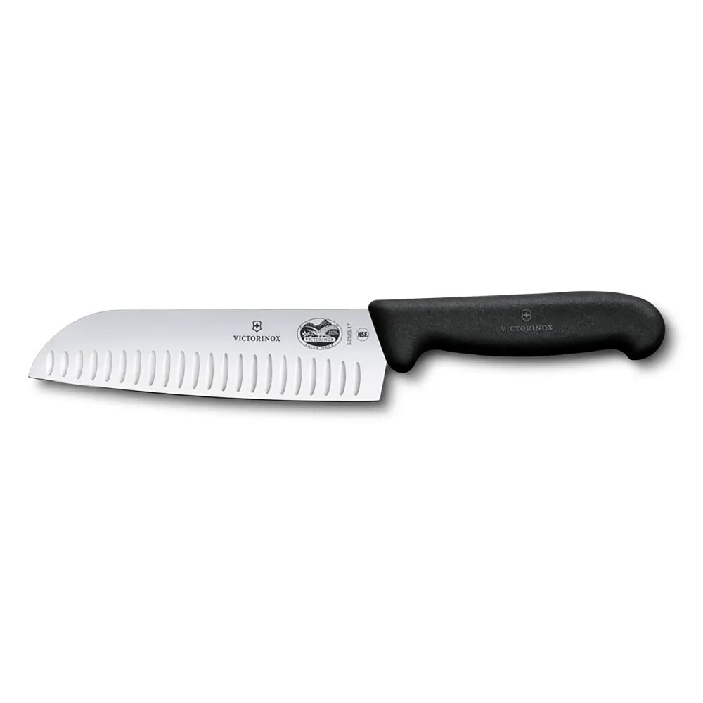 037-5252317 7" Granton Santoku Knife w/ Black Fibrox® Pro Handle, Stainless Steel