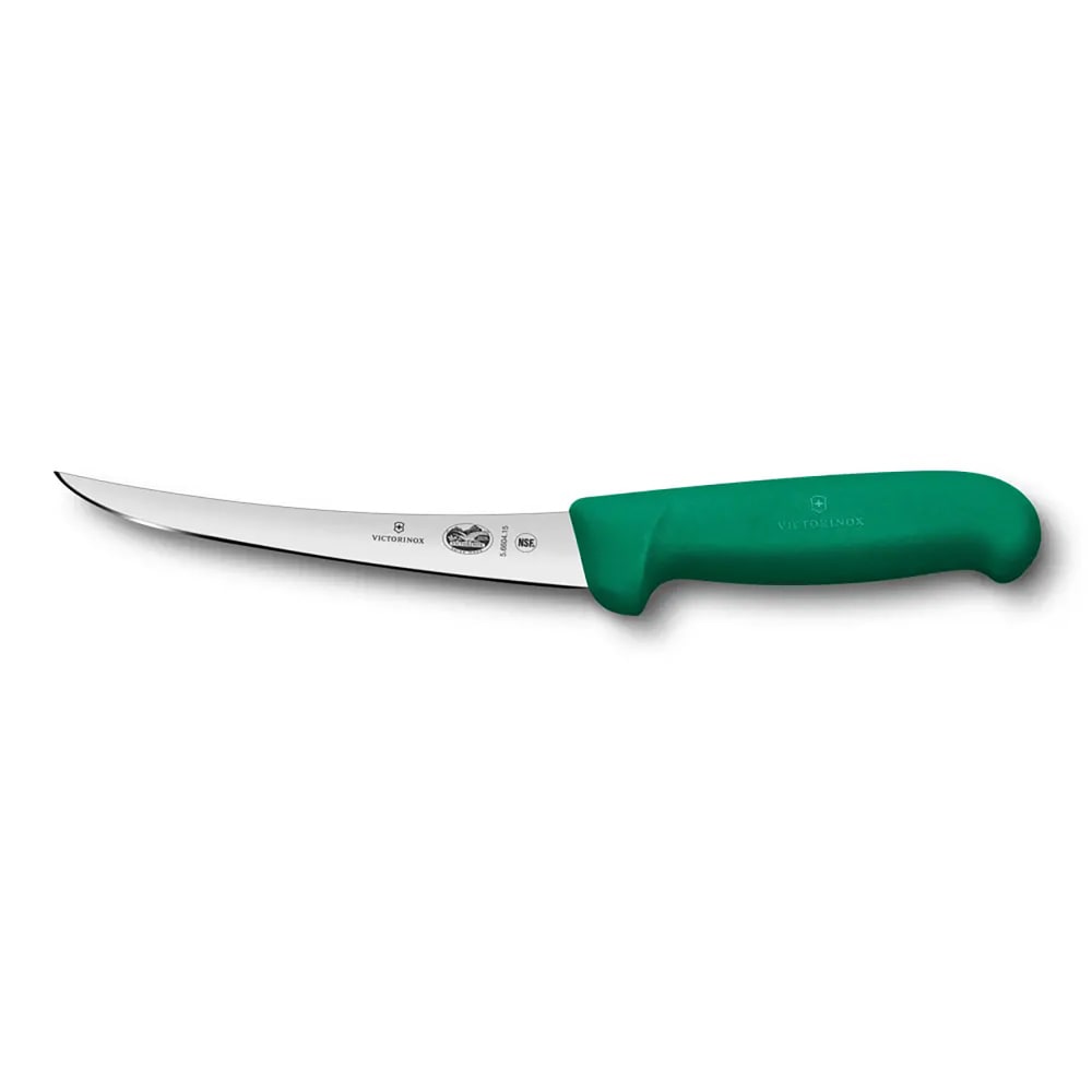 037-5660415 6" Semi-Stiff Curved Boning Knife w/ Green Fibrox® Pro Handle, Stainless Steel