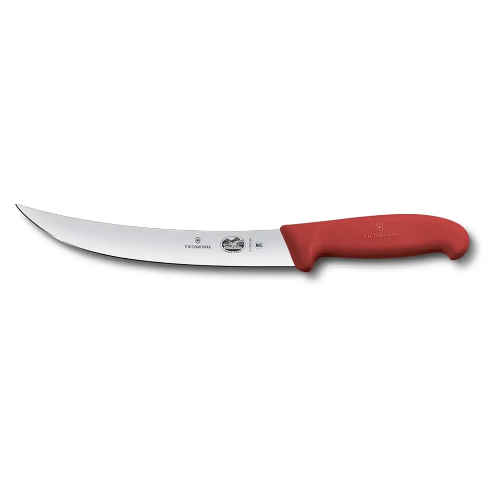 037-5720120 8" Curved Breaking Knife w/ Red Fibrox® Pro Handle, Stainless Steel