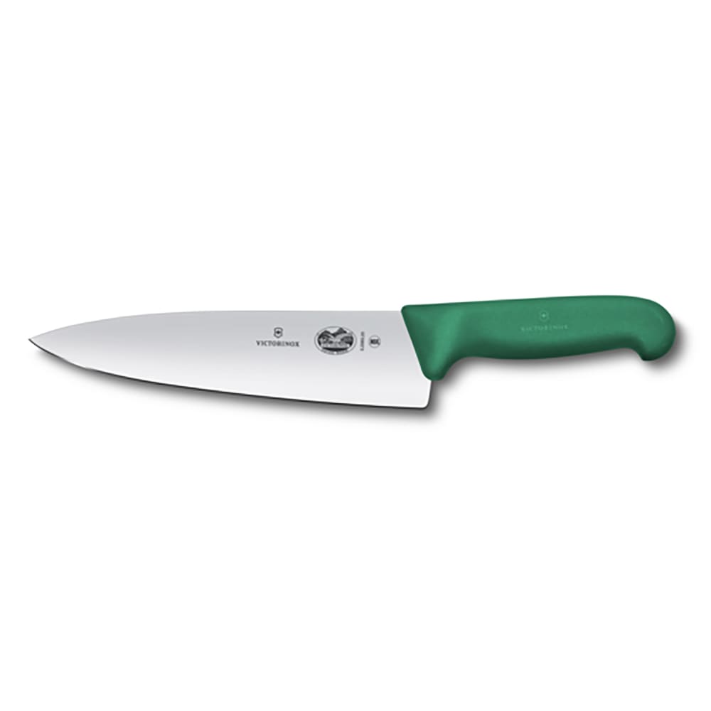 037-5206420 8" Extra Wide Chef's Knife w/ Green Fibrox® Pro Handle, Stainless Steel