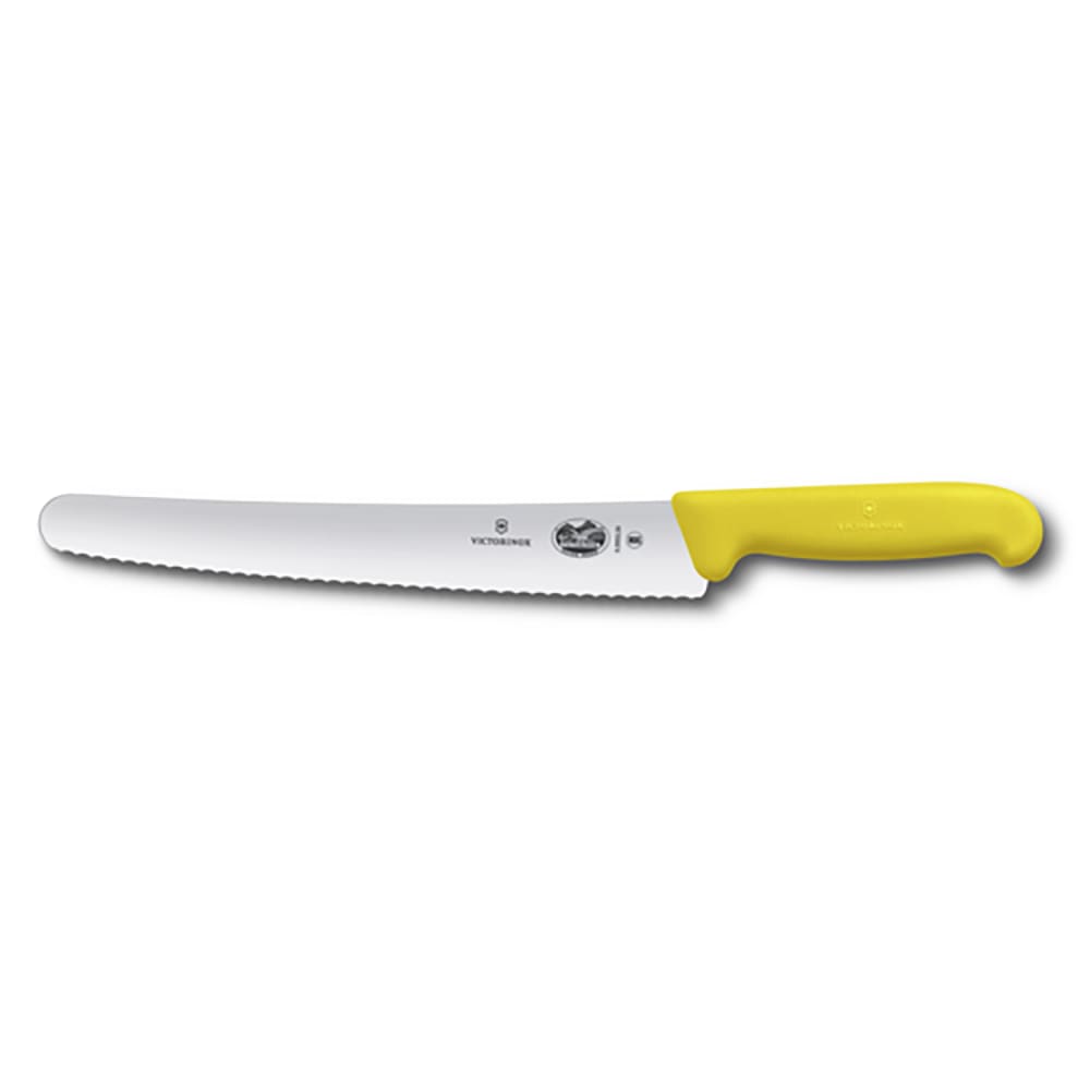 037-5293826 10 1/4" Serrated Bread Knife w/ Yellow Fibrox® Pro Handle, Stainless Steel