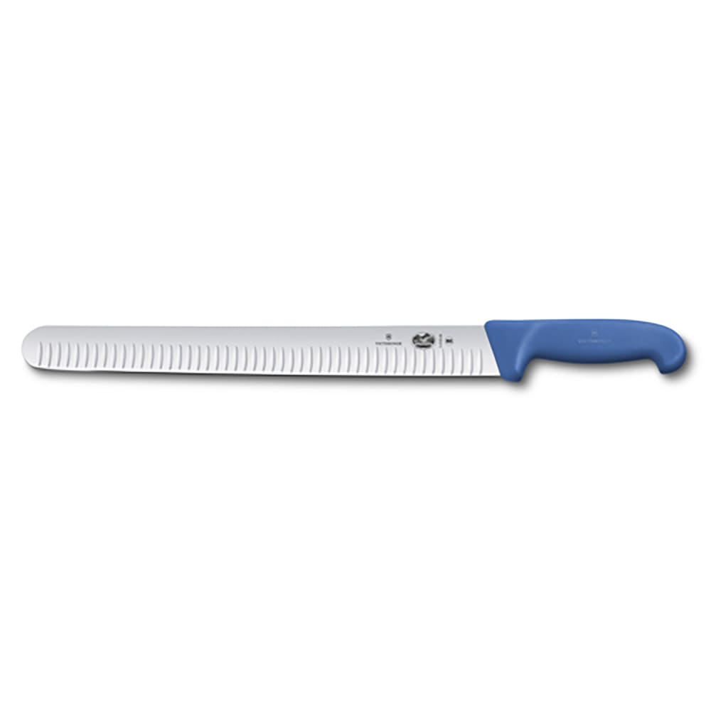 037-5472236 14" Granton Slicer Knife w/ Blue Fibrox® Pro Handle, Stainless Steel