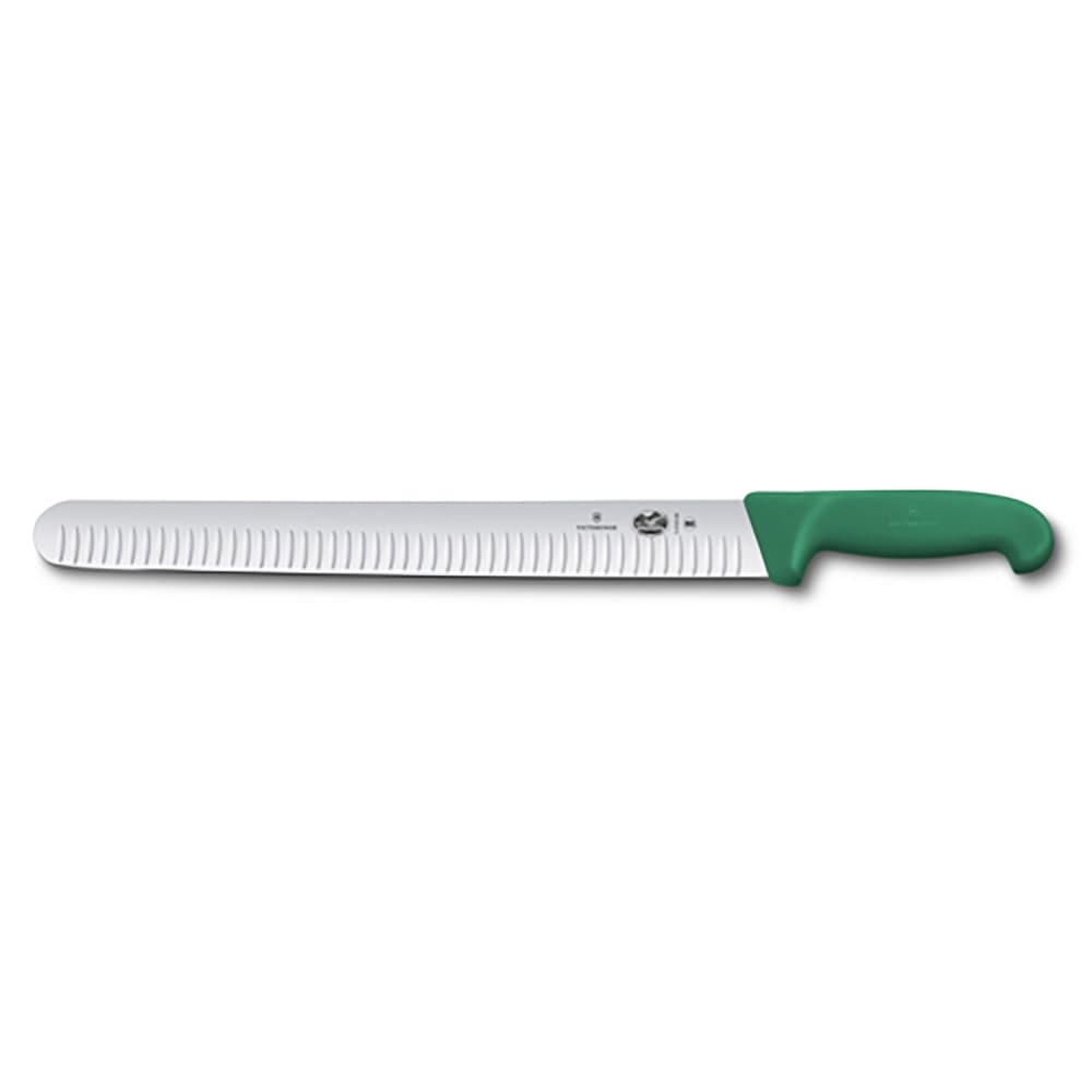 037-5472436 14" Granton Slicer Knife w/ Green Fibrox® Pro Handle, Stainless Steel