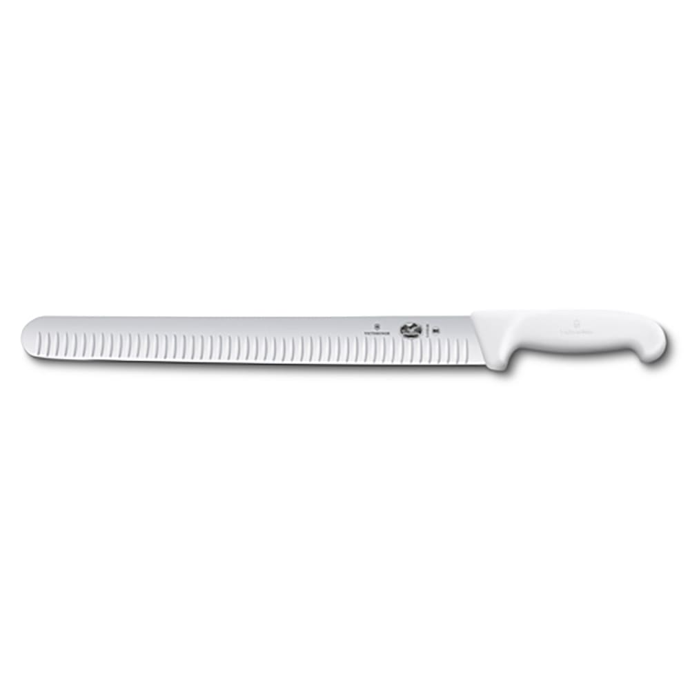 037-5472736 14" Granton Slicer Knife w/ White Fibrox® Pro Handle, Stainless Steel