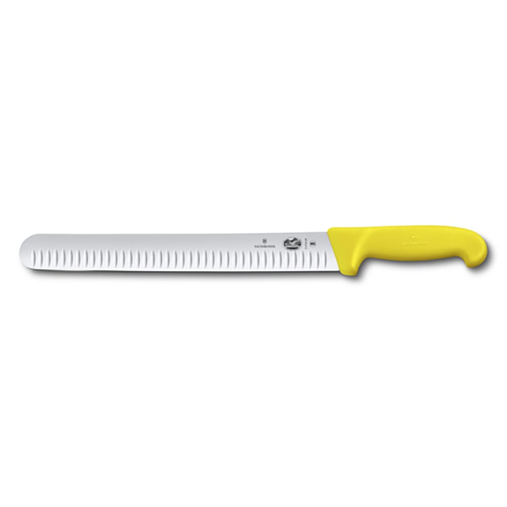 037-5472830 12" Granton Slicer Knife w/ Yellow Fibrox® Pro Handle, Stainless Steel