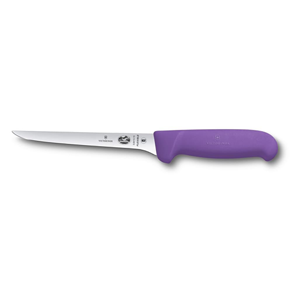 037-5641515 6" Flexible Straight Boning Knife w/ Purple Fibrox® Pro Handle, Stainless Steel