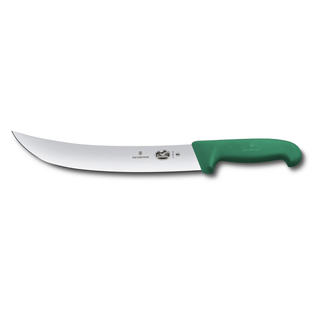 037-5730425 10" Curved Cimeter Knife w/ Green Fibrox® Pro Handle, Stainless Steel