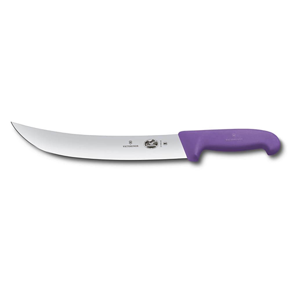 037-5730525 10" Curved Cimeter Knife w/ Purple Fibrox® Pro Handle, Stainless Steel