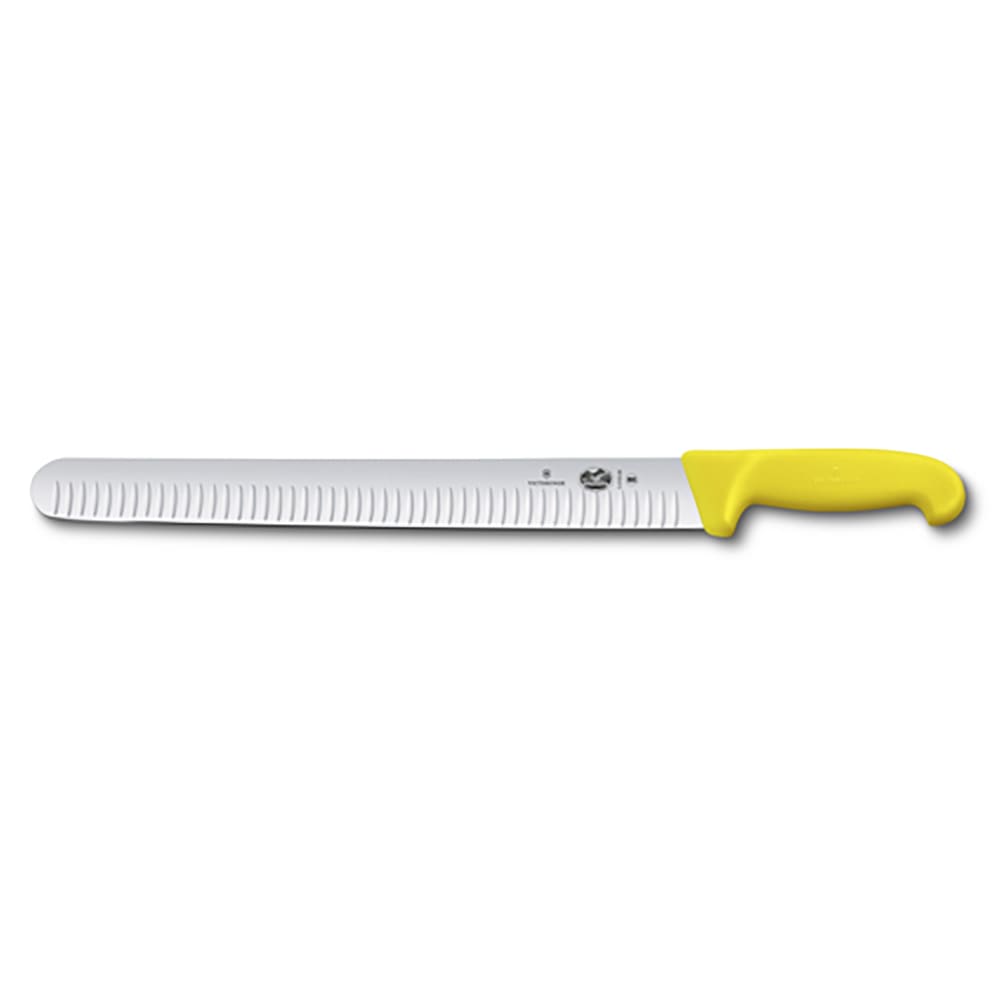 037-5472836 14" Granton Slicer Knife w/ Yellow Fibrox® Pro Handle, Stainless Steel