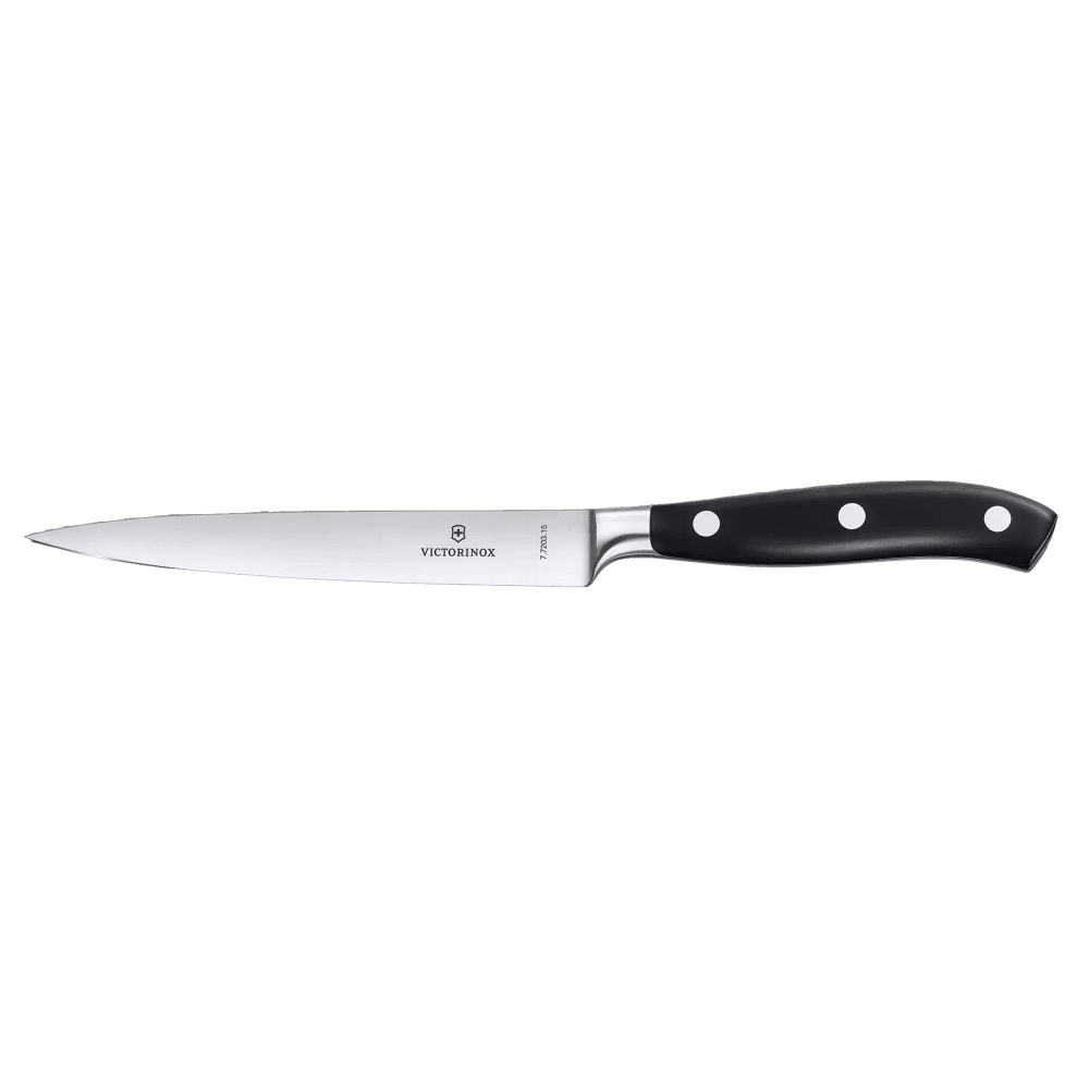 037-7720315G 6" Grand Maître Smooth Carving Knife w/ Black POM Handle, Stainless Steel
