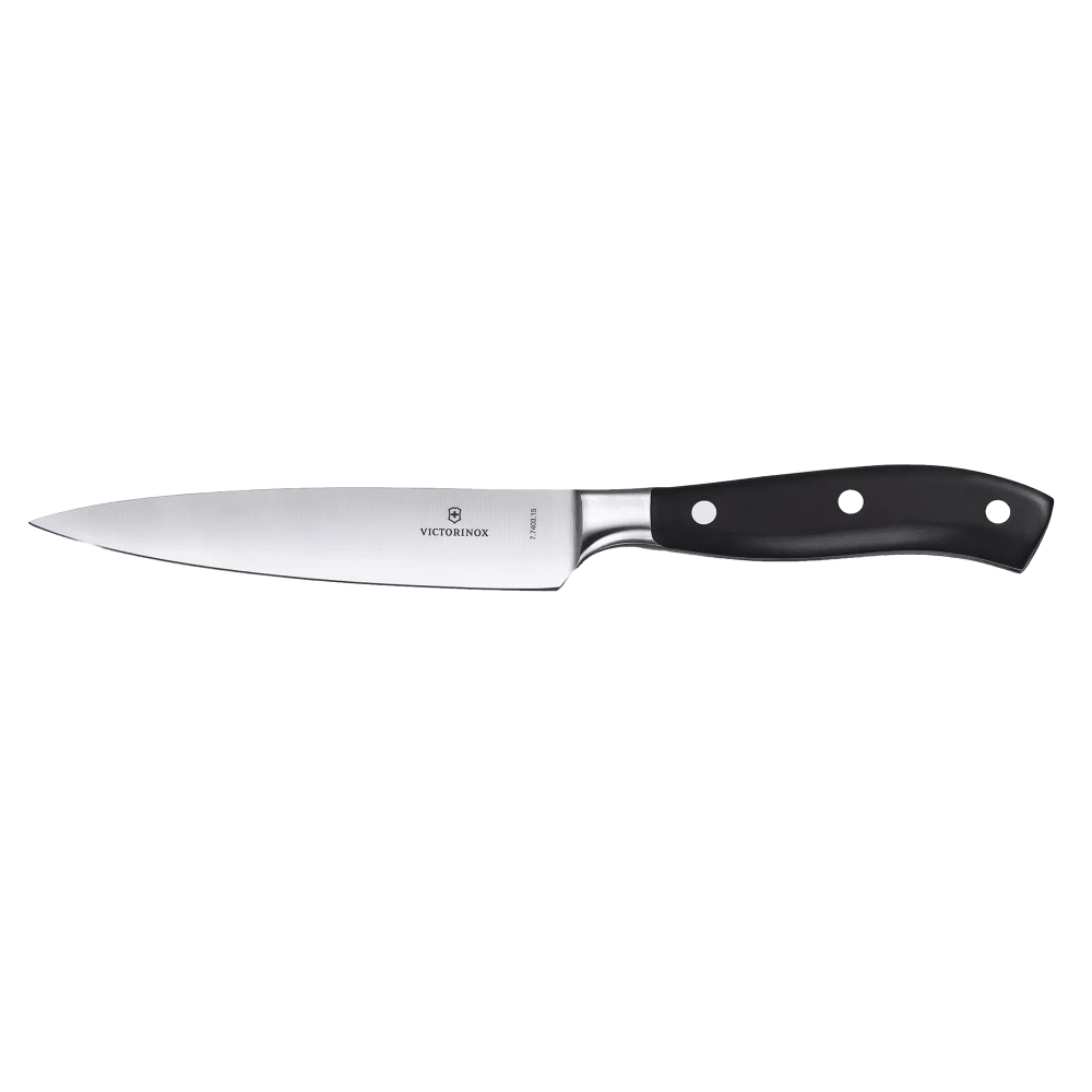 037-7740315G 6" Grand Maître Wide Chef's Knife w/ Black POM Handle, Stainless Steel
