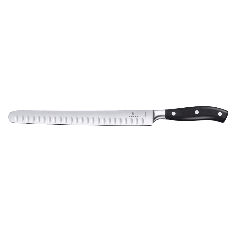 037-7722326G 10 1/5" Grand Maître Granton Slicer Knife w/ Black POM Handle, Stainless Steel