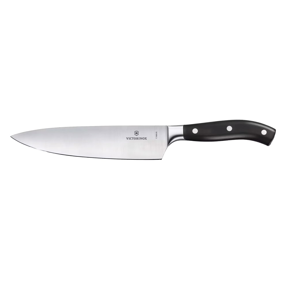 037-7740320G 8" Grand Maître Extra Wide Chef's Knife w/ Black POM Handle, Stainless Ste...