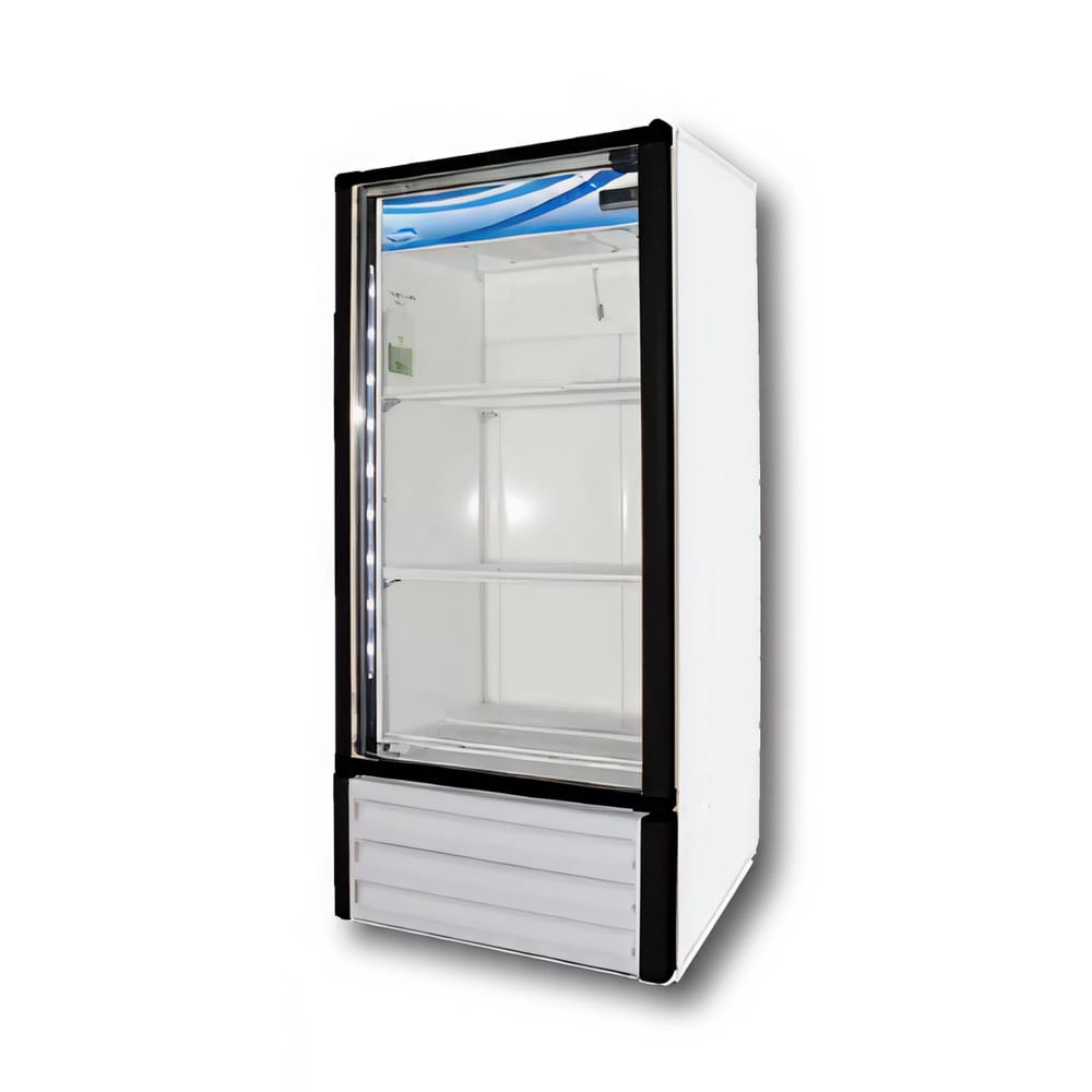 138-VR10HCUS 25 5/8" One Section Glass Door Merchandiser - (1) Right Hinged Door, White, 115...