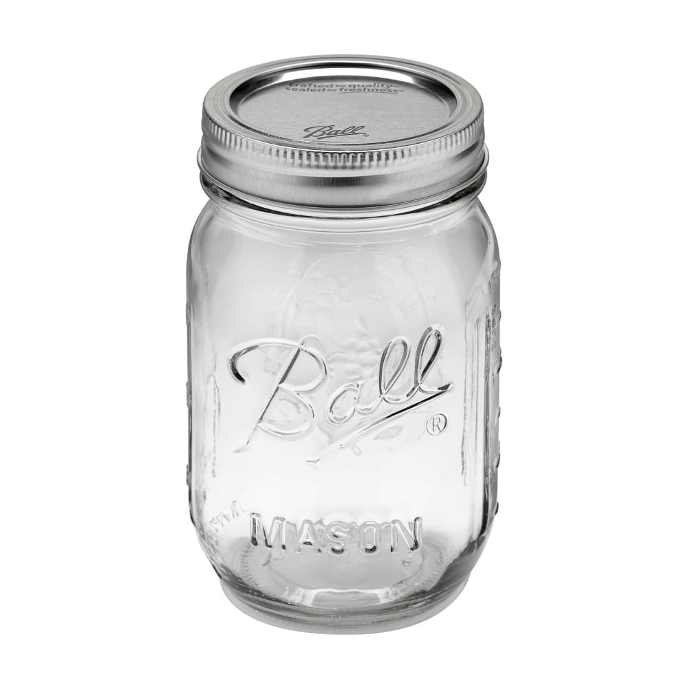779-61000 16 oz Plain Mason Jar w/ SureTight™ Lid & Band - Regular Mouth