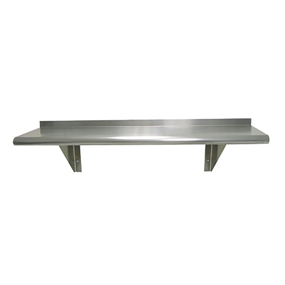 009-WS1548 Solid Wall Mounted Shelf, 48"W x 15"D, Stainless