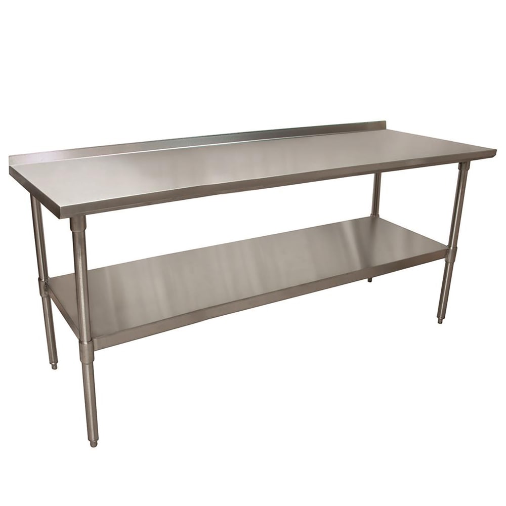 079-0327RTTV 72" 18 ga Work Table w/ Undershelf & 430 Series Stainless Top, 1 1/2"...