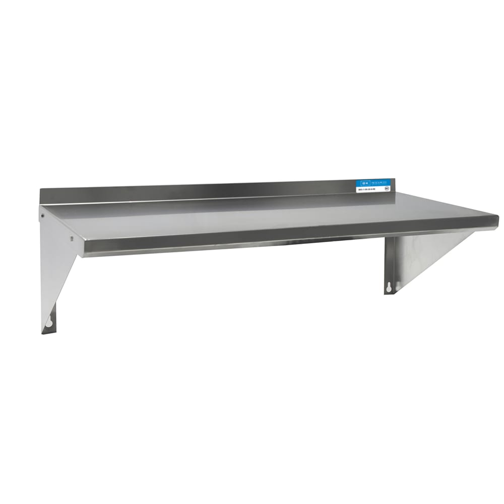 079-8421ESWKB Solid Wall Mounted Shelf, 48"W x 12"D, Stainless