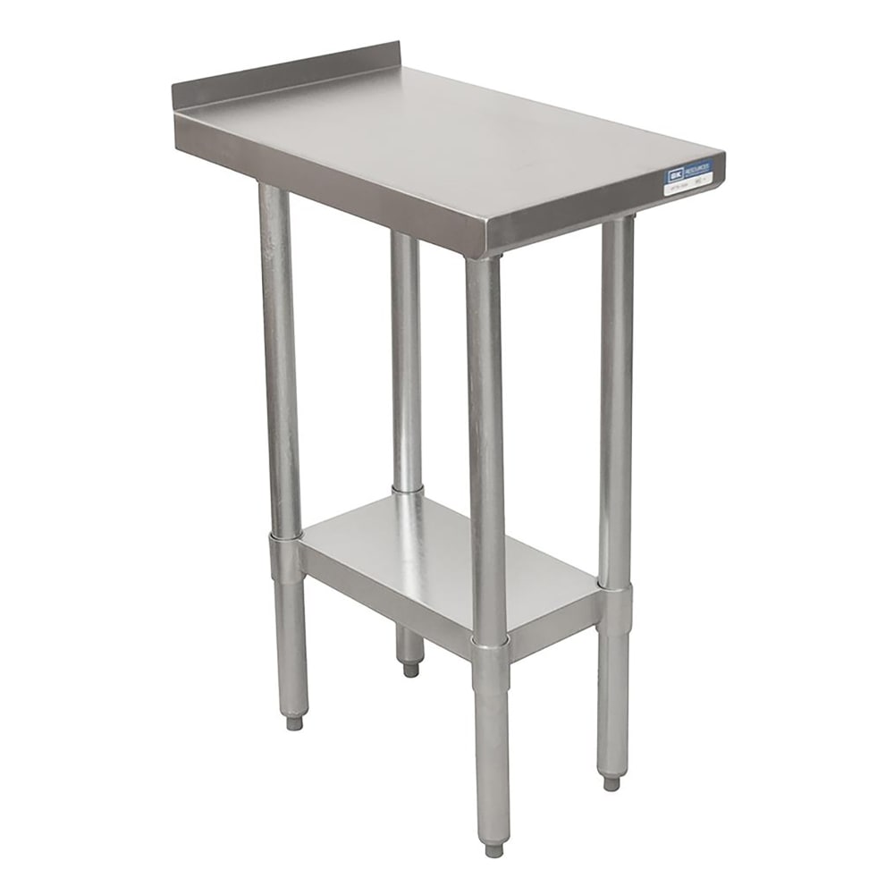 079-0351STFV Equipment Filler Table w/ Undershelf - 15" x 30", 18 ga Stainless Steel, 1...
