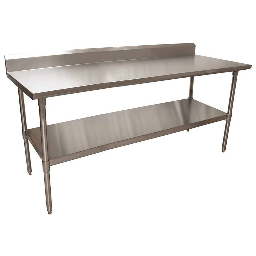 Splash 72" 18 ga Work Table w/ Undershelf & 430 Series Stainless Top, 5 ...