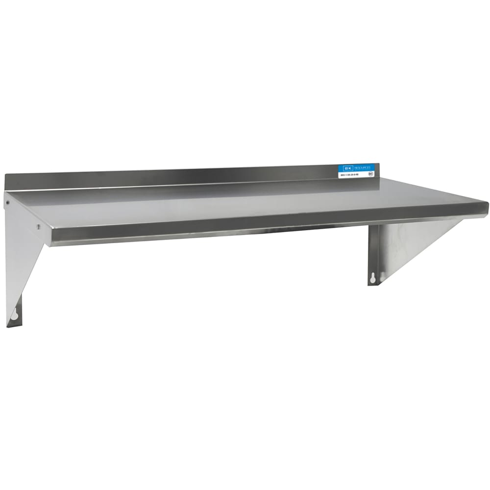 079-4261ESWKB Solid Wall Mounted Shelf, 24"W x 16"D, Stainless