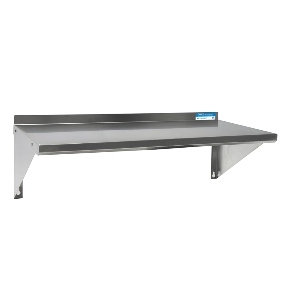079-0621ESWKB Solid Wall Mounted Shelf, 60"W x 12"D, Stainless