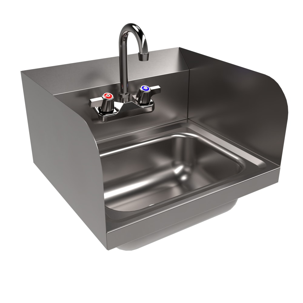 079-GPSS0141WSHKB Wall Mount Commercial Hand Sink w/ 14"L x 10"W x 5"D Bowl - Goos...