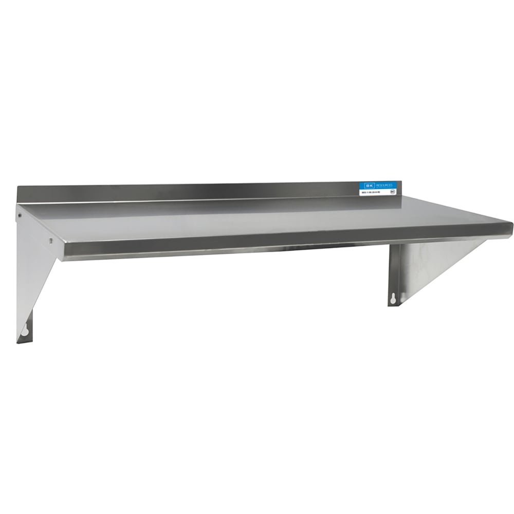 079-2361ESWKB Solid Wall Mounted Shelf, 32"W x 16"D, Stainless