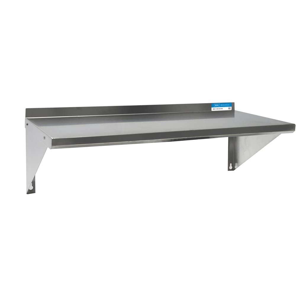 079-8461ESWKB Solid Wall Mounted Shelf, 48"W x 16"D, Stainless
