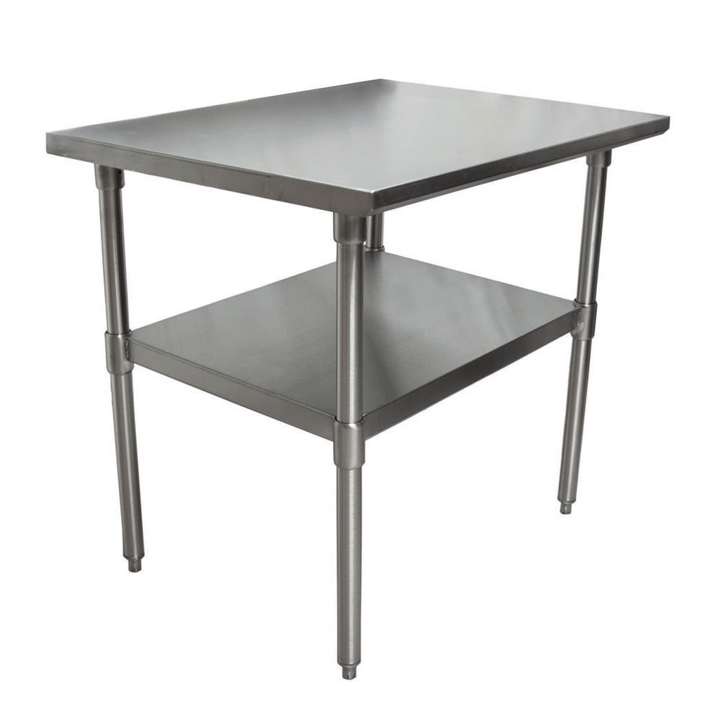 079-4263TTV 36" 18 ga Work Table w/ Undershelf & 430 Series Stainless Flat Top