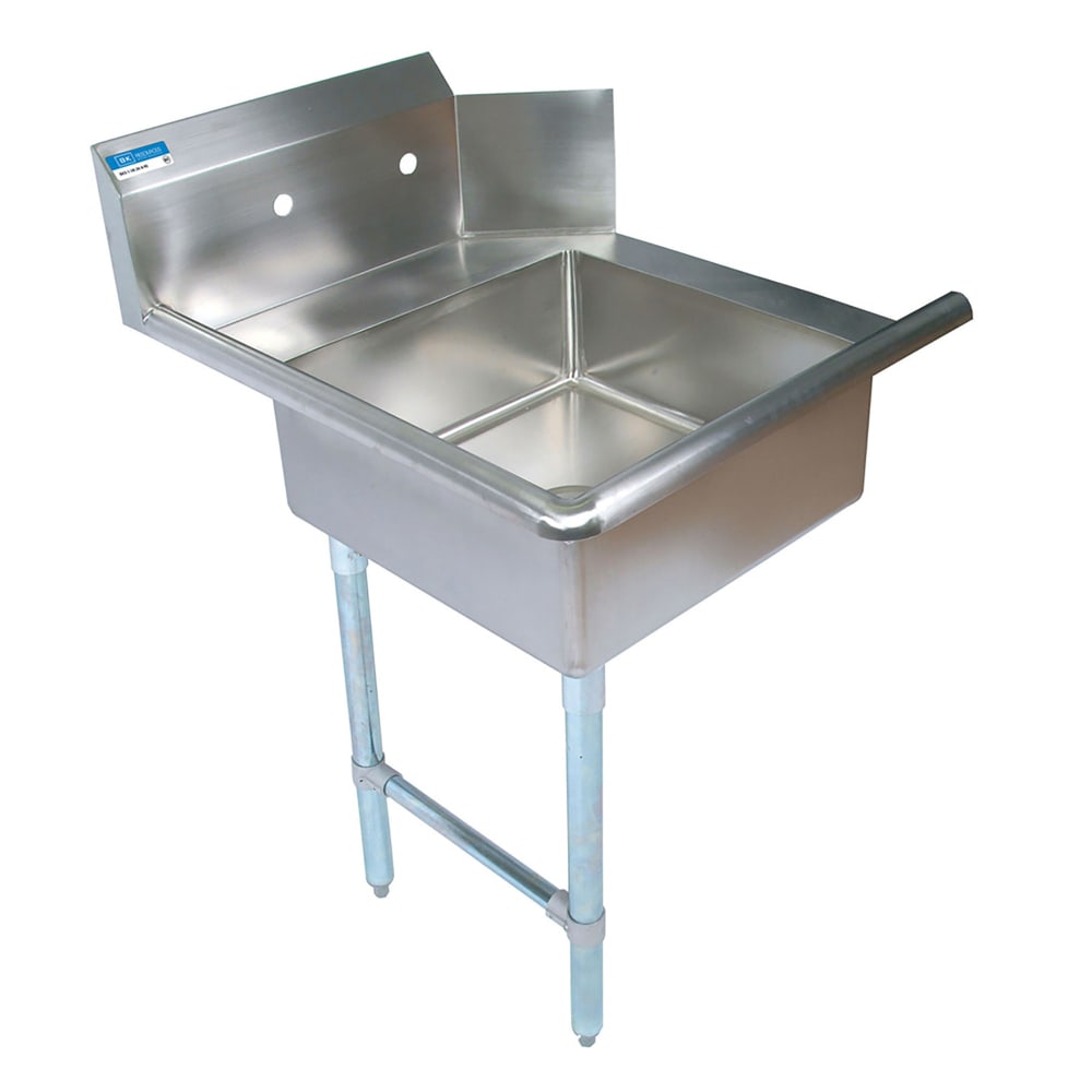 079-L63TDSKB 36" Straight Dish Table w/ 1 Sink - Left to Right, 20" x 20" x 8&quot...