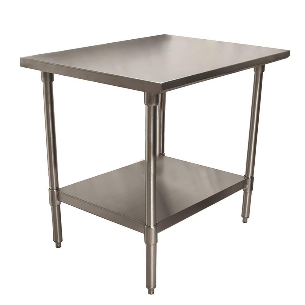 079-4242TTV 24" 18 ga Work Table w/ Undershelf & 430 Series Stainless Flat Top