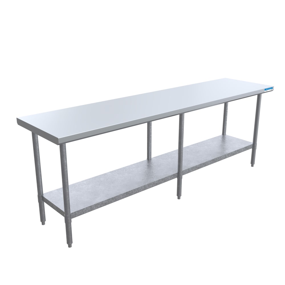 079-4269TTV 96" 18 ga Work Table w/ Undershelf & 430 Series Stainless Flat Top