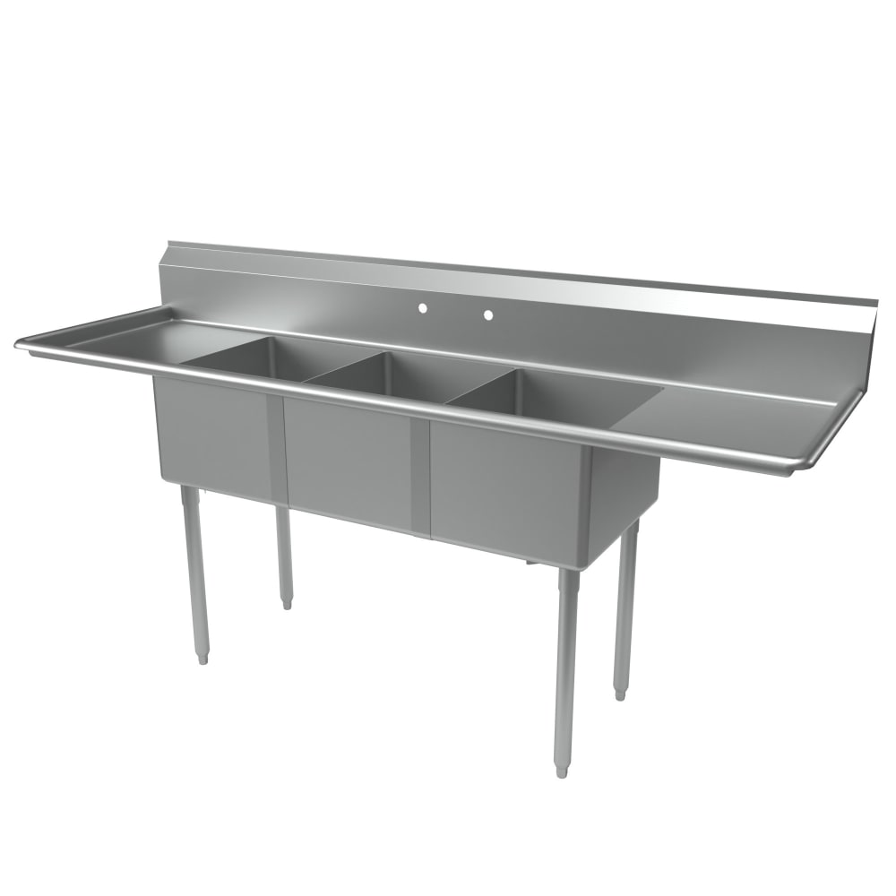 079-T812102613SE 84" 3 Compartment Sink w/ 16"L x 20"W Bowls, 12" Deep