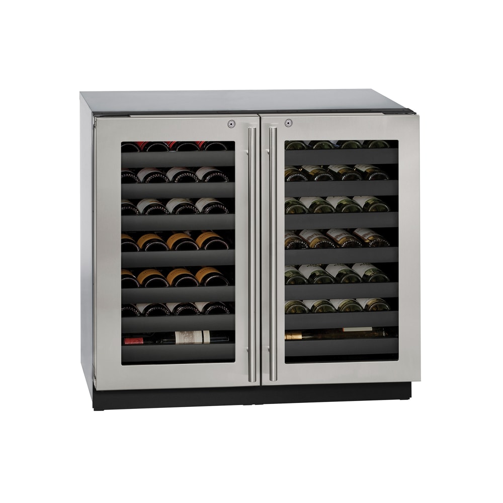 663-U3036WCWCS13B 36"W Undercounter Wine Refrigerator w/ (2) Sections & (2) Glass Doors...