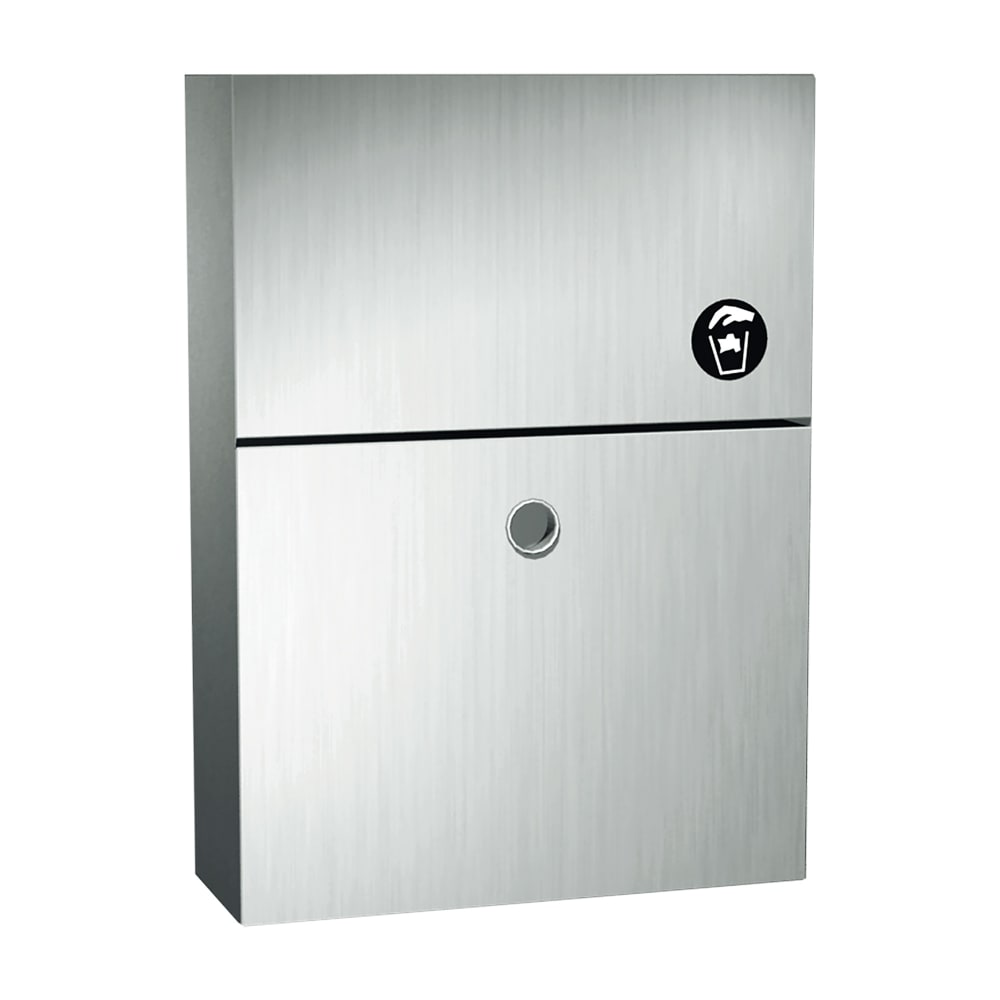 244-1004731A 1 1/2 gallon Surface Mounted Sanitary Napkin Disposal, Stainless