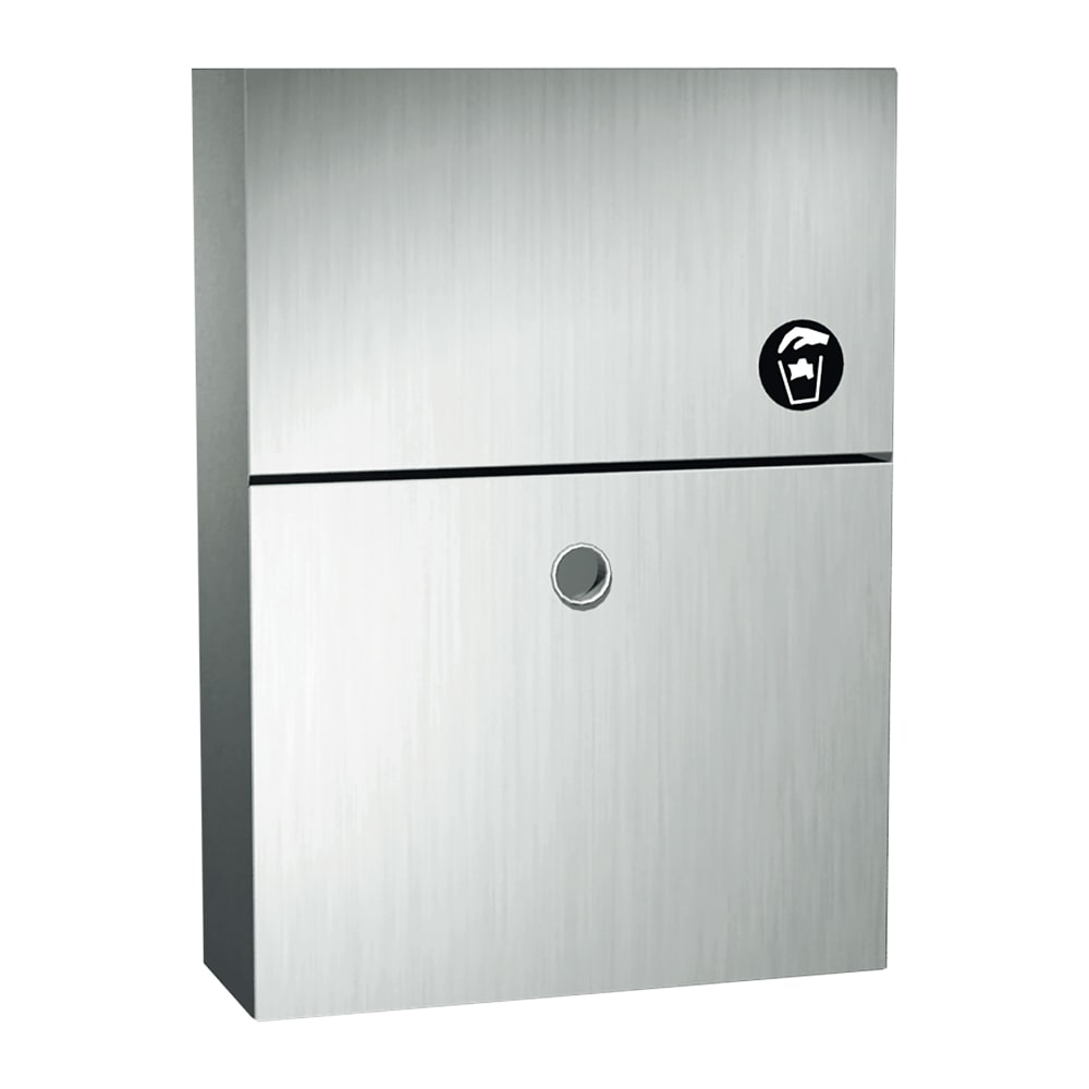 244-100473A 1 1/2 gallon Surface Mounted Sanitary Napkin Disposal, Stainless