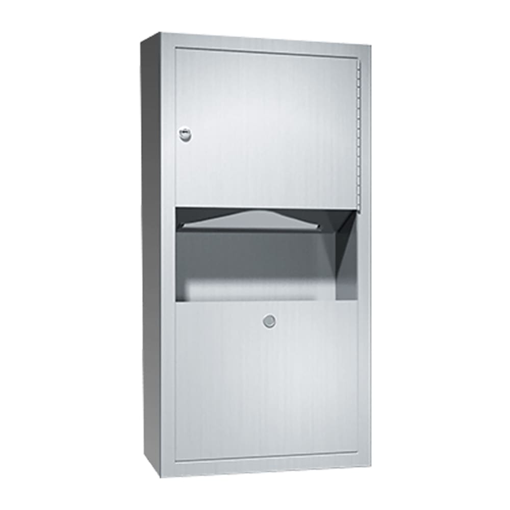 244-100462AD9 2 gallon Traditional™ Surface Mount Bathroom Trash Can w/ Paper Towel Dispenser, St...