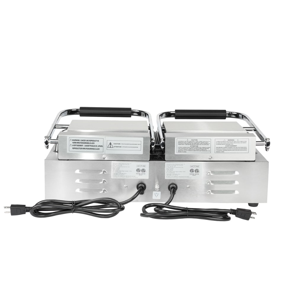 MoTak MPD22 Double Commercial Panini Press w/ Cast Iron Grooved