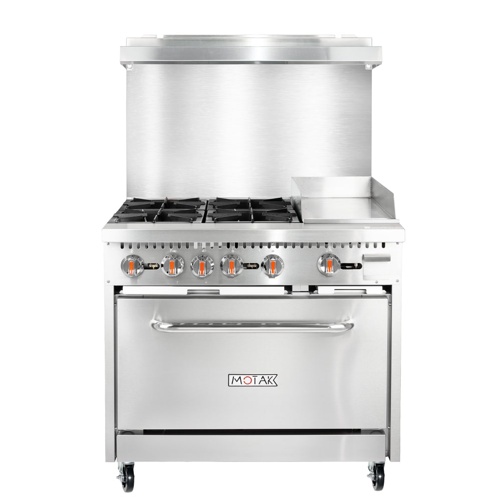 734-MRS36G12 36" 4 Burner Gas Range w/ Griddle - (1) Standard Oven, Convertible