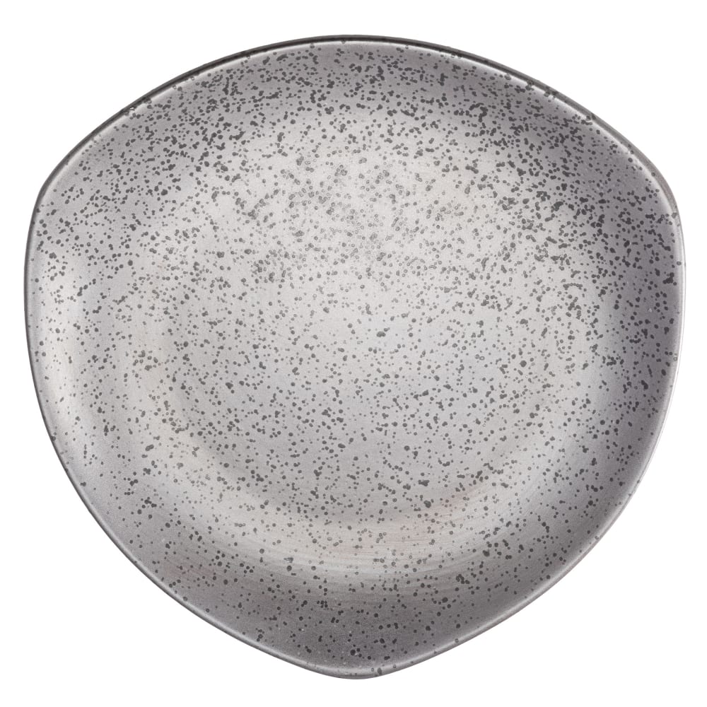 614-DB207 7" Triangular Diamond Black Plate - Porcelain, Dark Bronze