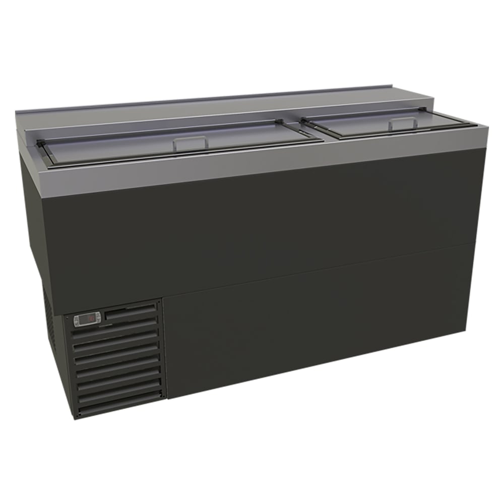 679-ST60B 60" Forced Air Bottle Cooler - Holds (478) 12 oz Bottles, Lid Locks, Black, 120v