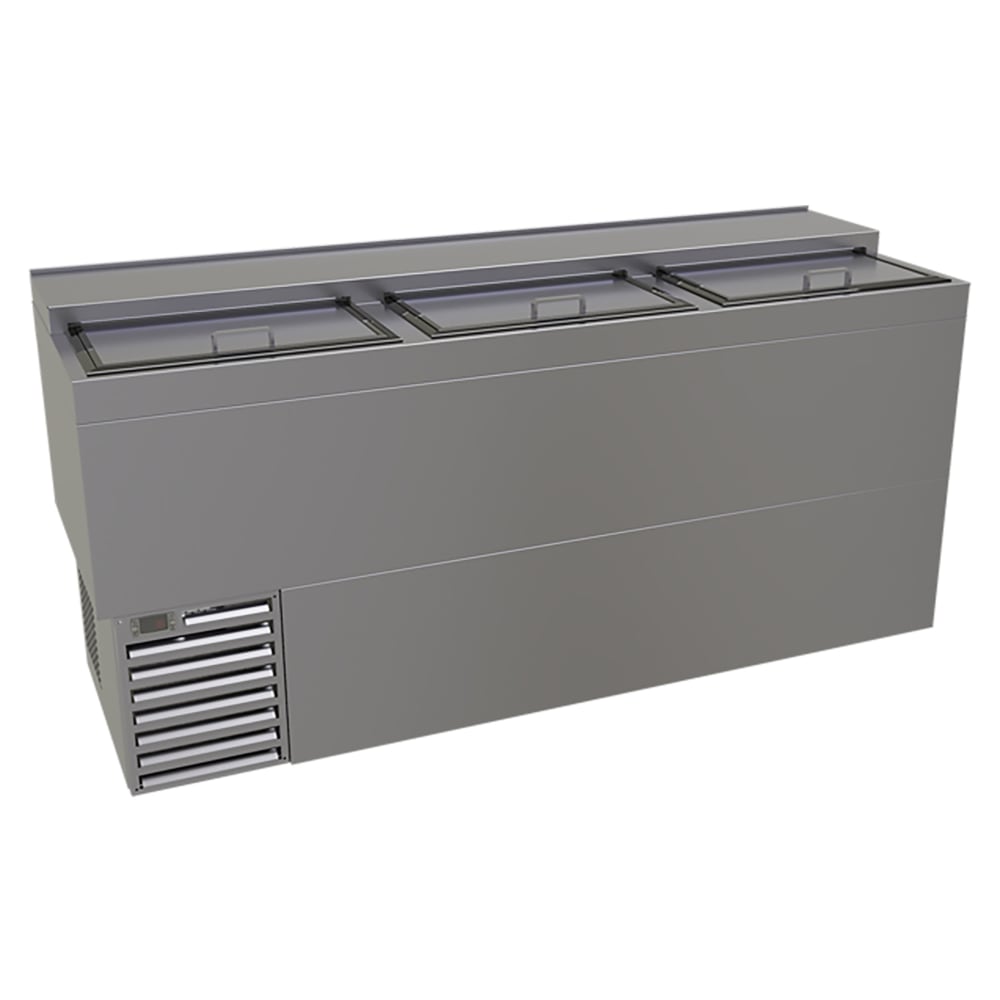 679-ST72S 72" Forced Air Bottle Cooler - Holds (610) 12 oz Bottles, Lid Locks, Stainless, 12...