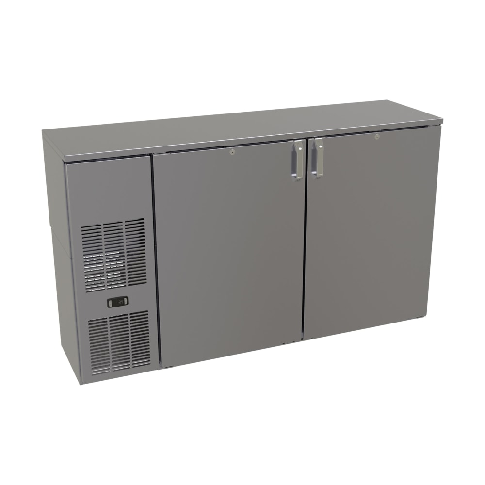679-CS1FB60 60" Bar Refrigerator - 2 Swinging Solid Doors, Black, 120v