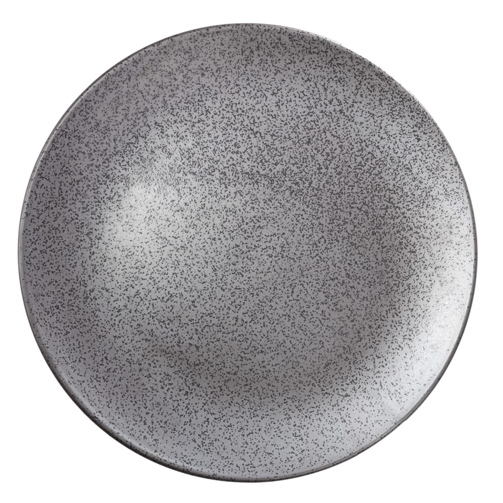 614-DB112 12" Round Diamond Black Plate - Porcelain, Dark Bronze