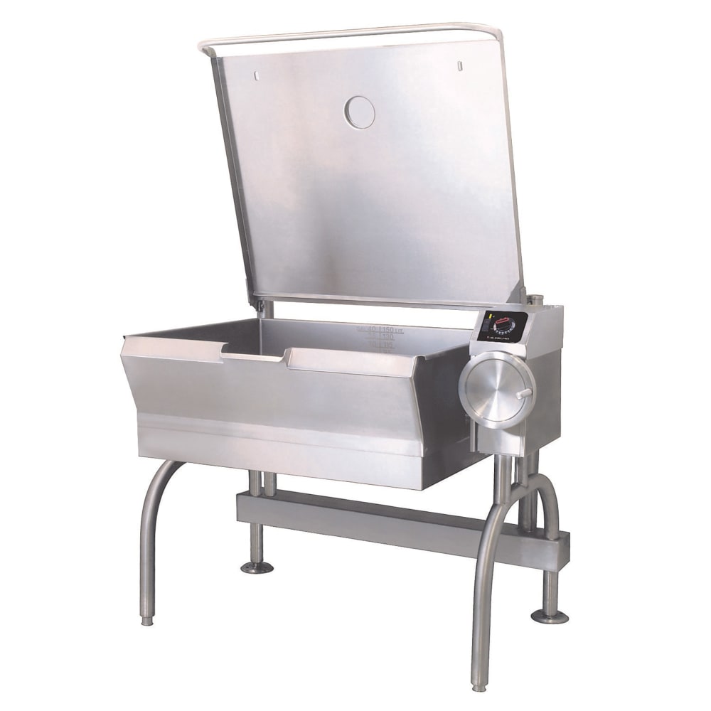109-SEL40T1 40 gal. Tilt Skillet - Open Leg Base, Peened Interior, Strainer, 208v/3ph