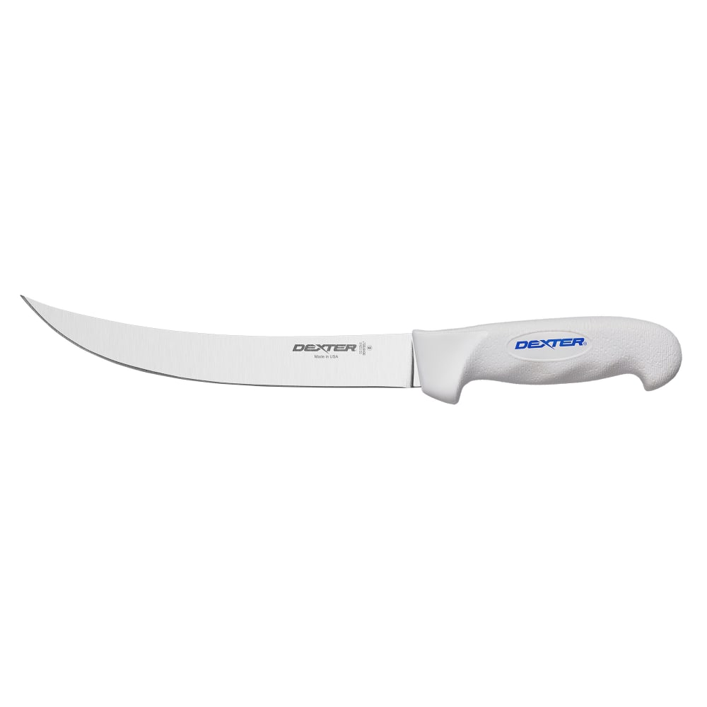 135-24763 8" SofGrip® Curved Breaking Knife w/ White Santoprene® Handle, High Carbon Stainle...